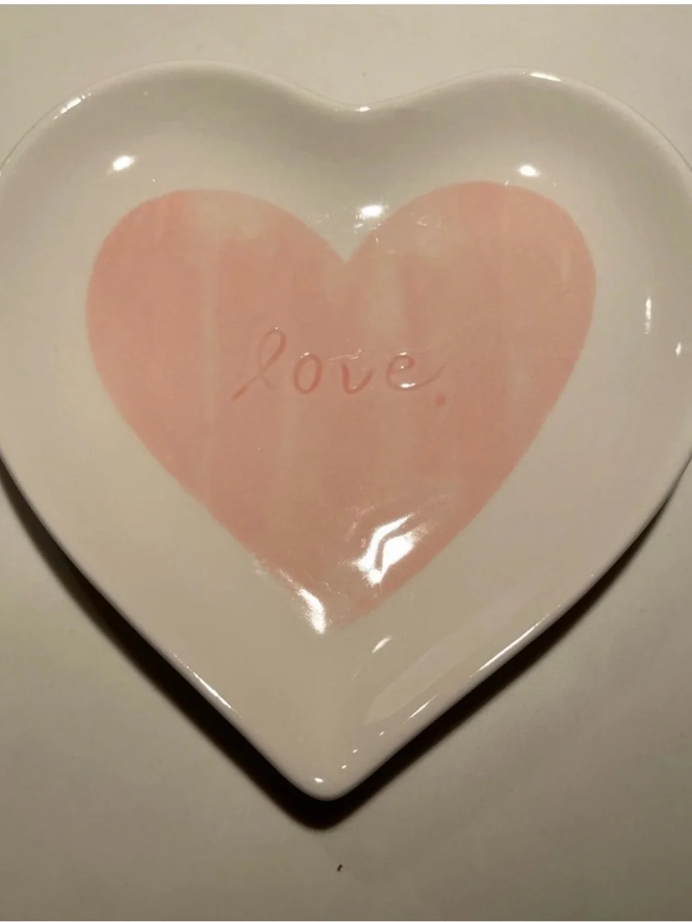 Pottery Barn Heart-Shaped Large Ceramic Bowl in Pink - Love Design